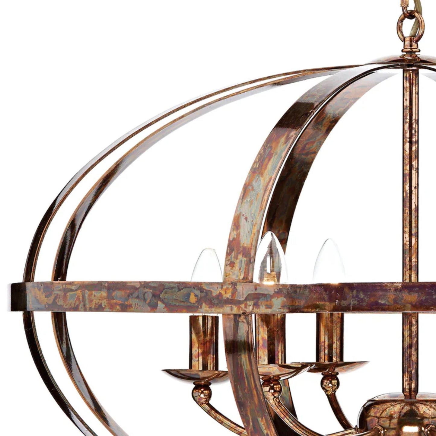 Inga 6 Light Petrol Copper Pendant Ceiling Light