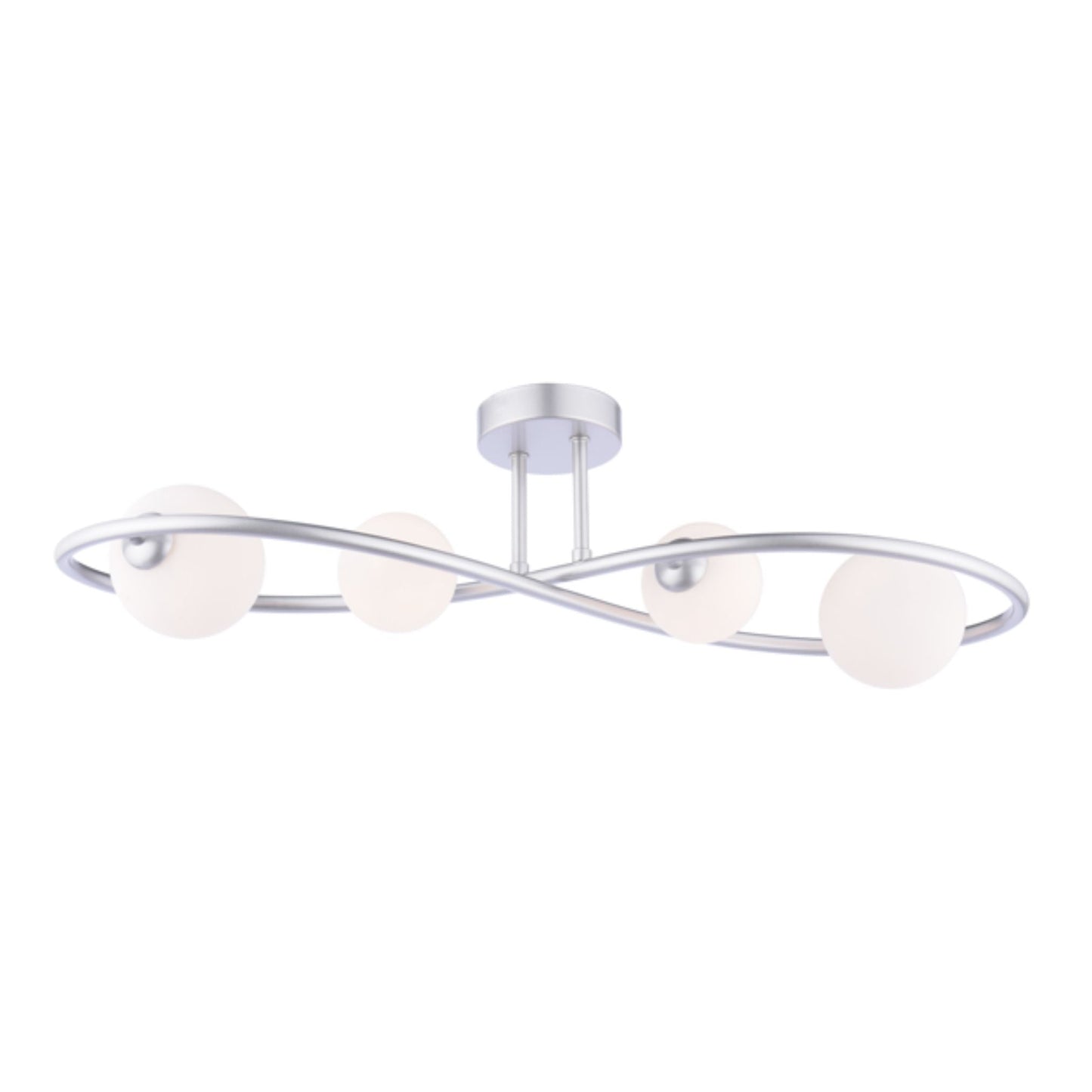 Lena 4 Light Matte Silver Semi Flush Ceiling Light