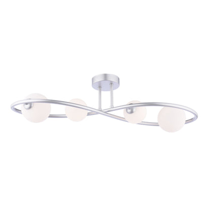 Lena 4 Light Matte Silver Semi Flush Ceiling Light