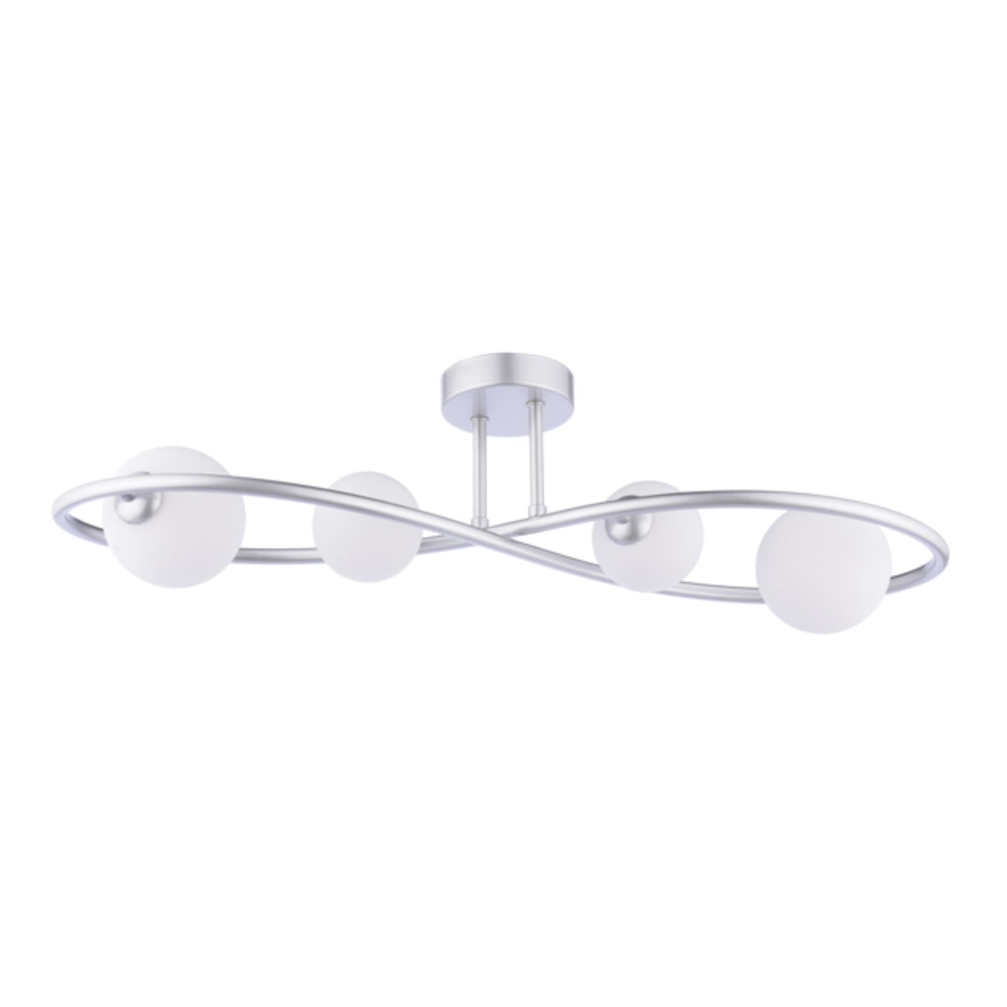 Lena 4 Light Matte Silver Semi Flush Ceiling Light