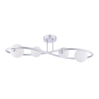 Lena 4 Light Matte Silver Semi Flush Ceiling Light