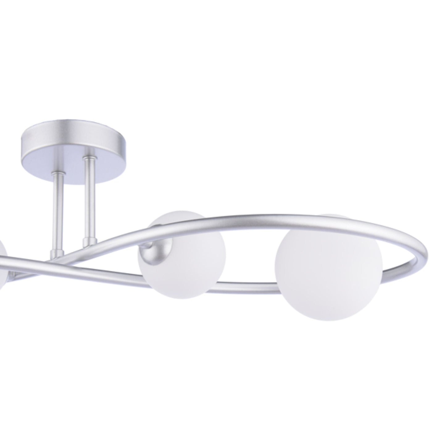 Lena 4 Light Matte Silver Semi Flush Ceiling Light