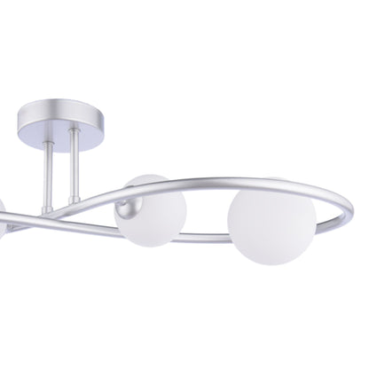 Lena 4 Light Matte Silver Semi Flush Ceiling Light