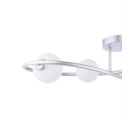 Lena 4 Light Matte Silver Semi Flush Ceiling Light