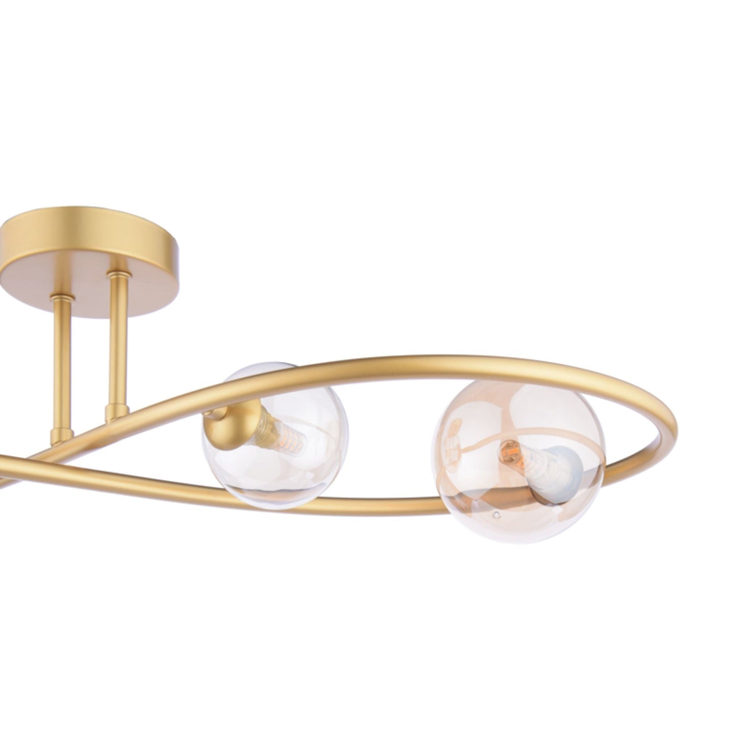 Lena 4 Light Satin Brass Semi Flush Ceiling Light