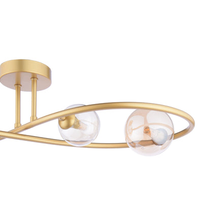 Lena 4 Light Satin Brass Semi Flush Ceiling Light