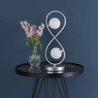 Lena 2 Light Matte Silver Table Lamp