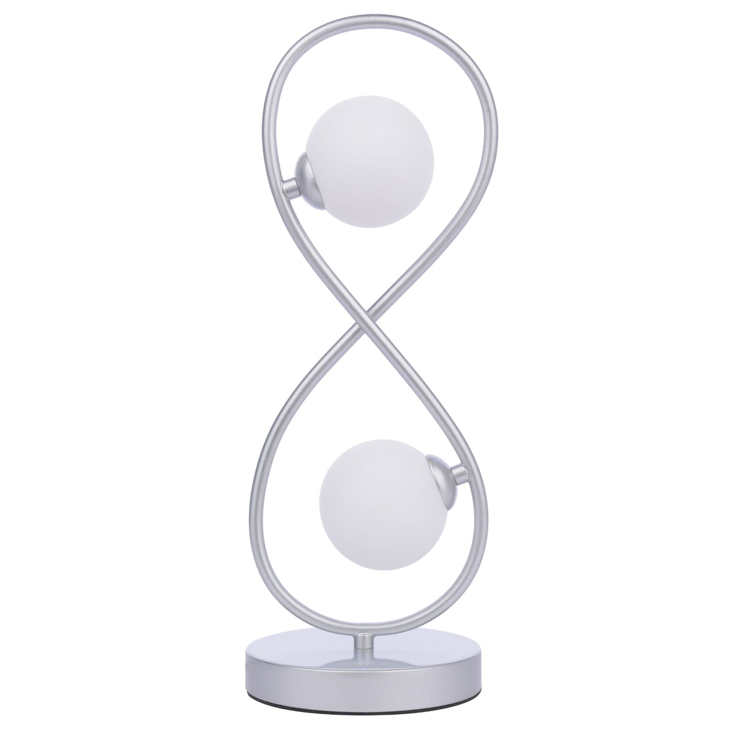 Lena 2 Light Matte Silver Table Lamp