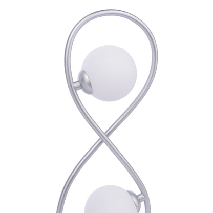 Lena 2 Light Matte Silver Table Lamp