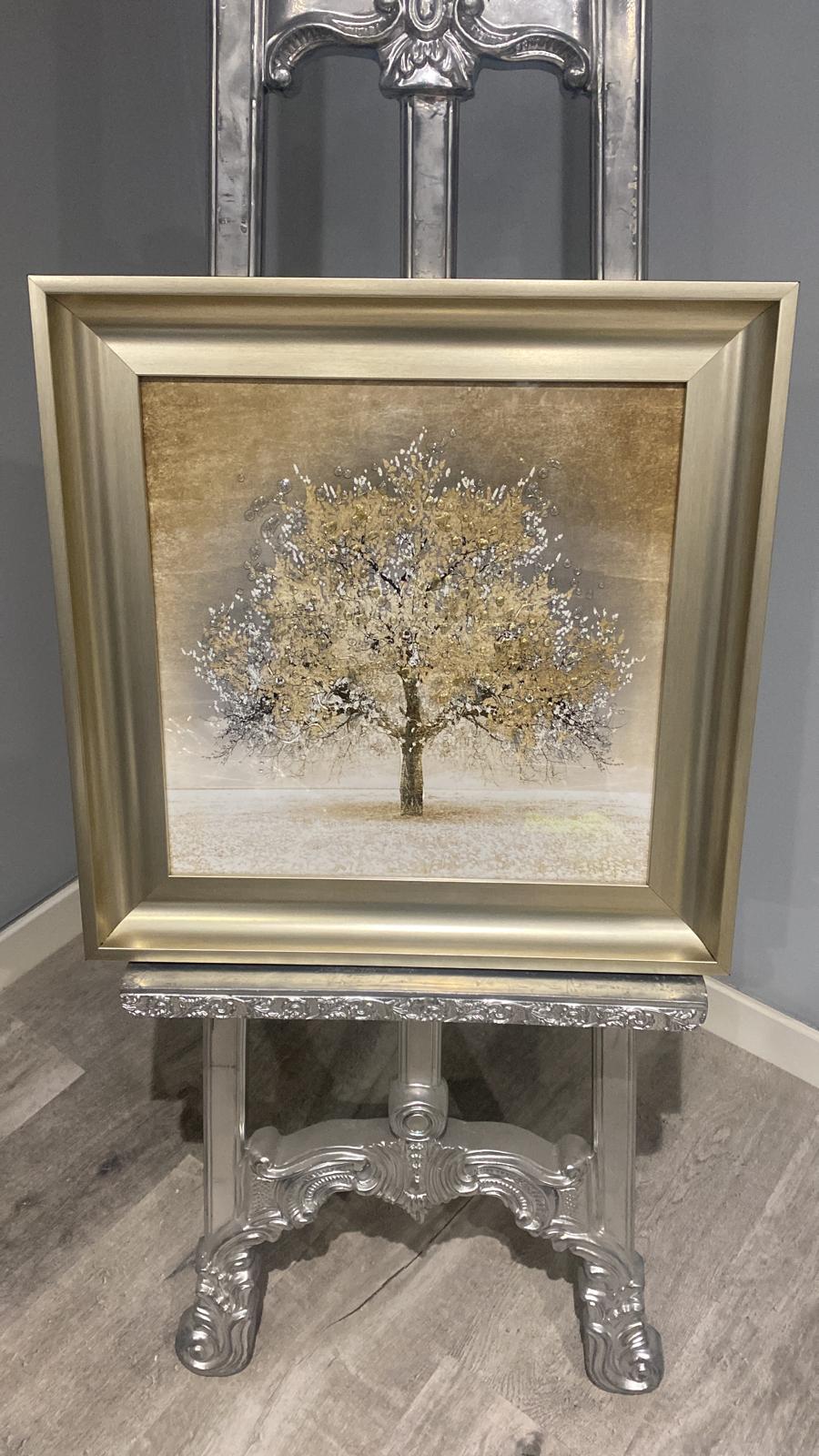 Gold Blossom Tree Framed Wall Art