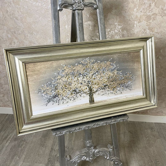 100x50 Gold Blossom Tree Wall Art with Champagne Gold Frame