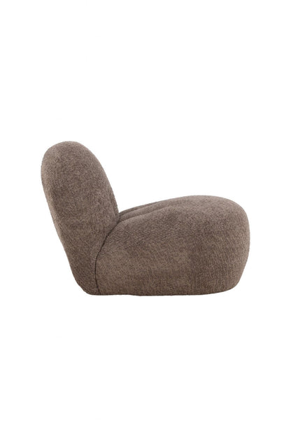 Brown, abstract-shaped chair on a white background