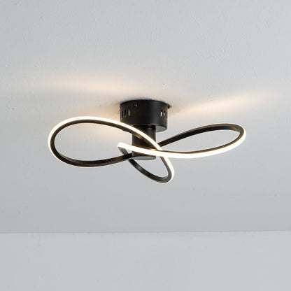 Reggie 3 Light Black LED Semi Flush Ceiling Light