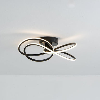 Reggie 4 Light Black LED Semi Flush Ceiling Light