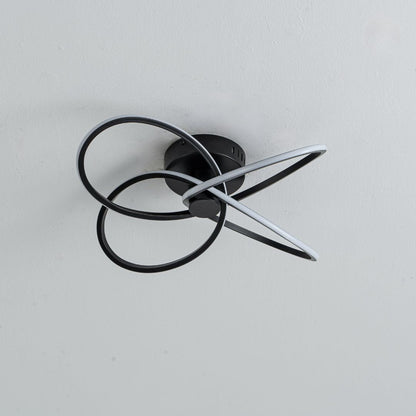 Reggie 4 Light Black LED Semi Flush Ceiling Light