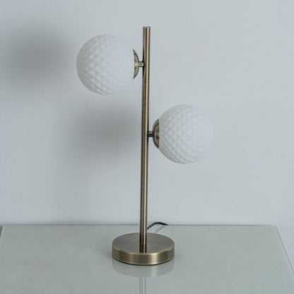Lior 2 Light Antique Brass & Glass Table Lamp