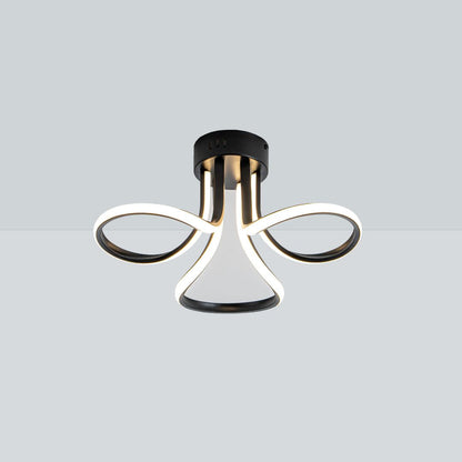 Yara 3 Light Black LED Semi Flush Ceiling Light