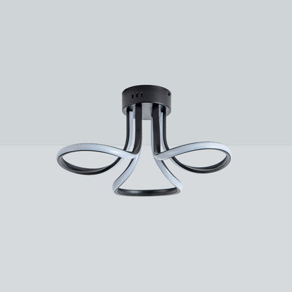 Yara 3 Light Black LED Semi Flush Ceiling Light