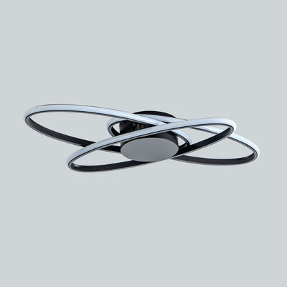 Astra 3 Light Black LED Semi Flush Ceiling Light