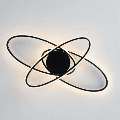 Astra 3 Light Black LED Semi Flush Ceiling Light