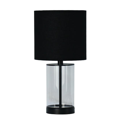 Adelia Black Glass Small Table Lamp