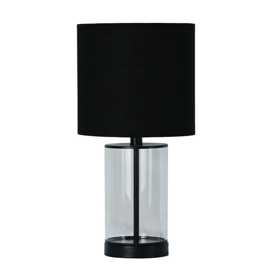 Adelia Black Glass Small Table Lamp