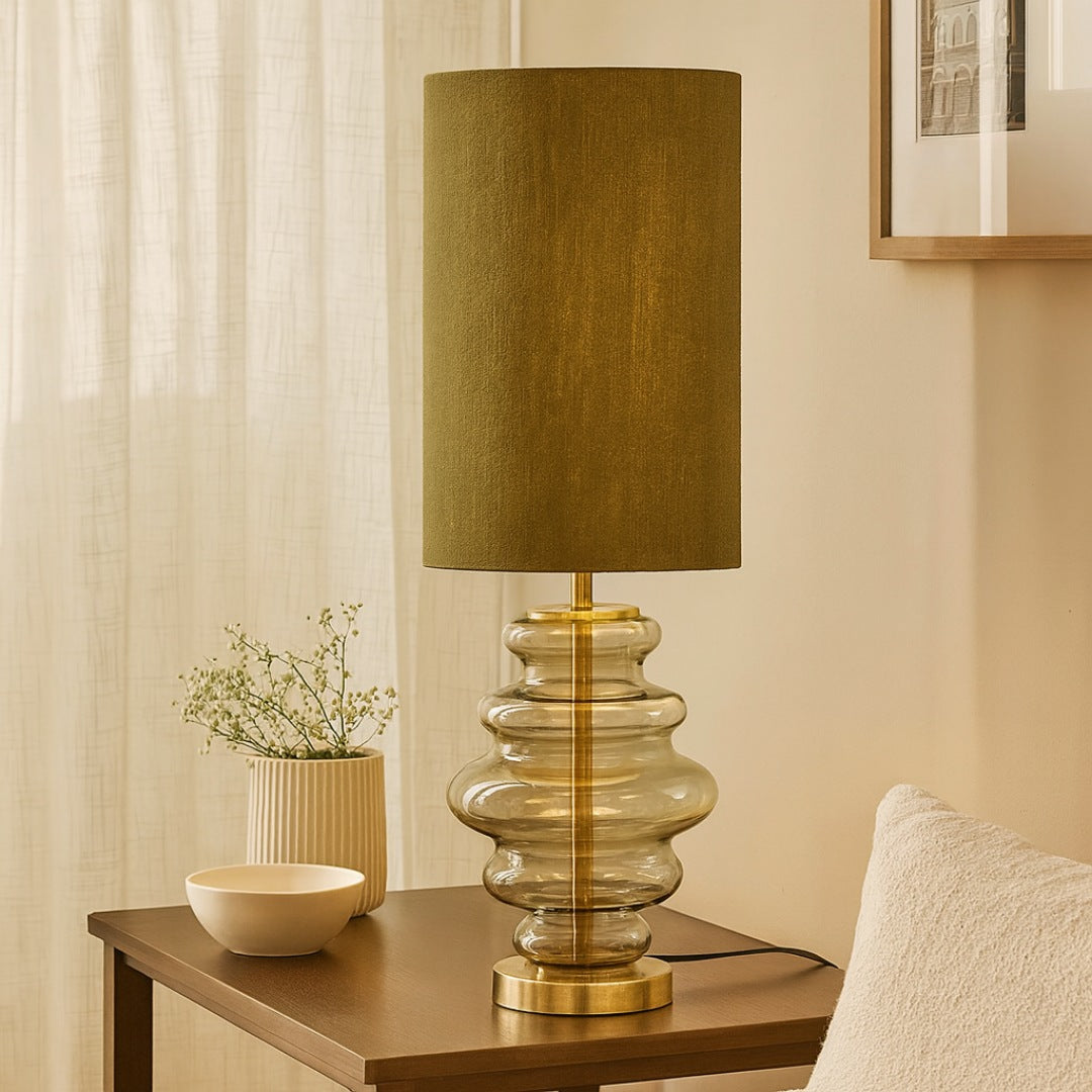 Rumi Green Glass Table Lamp