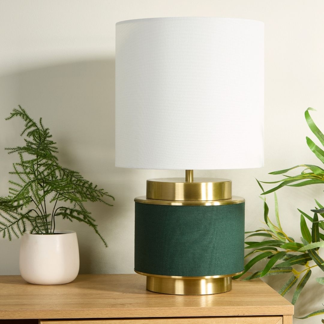Marriot Green & Antique Brass Table Lamp