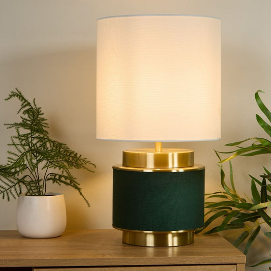 Marriot Green & Antique Brass Table Lamp