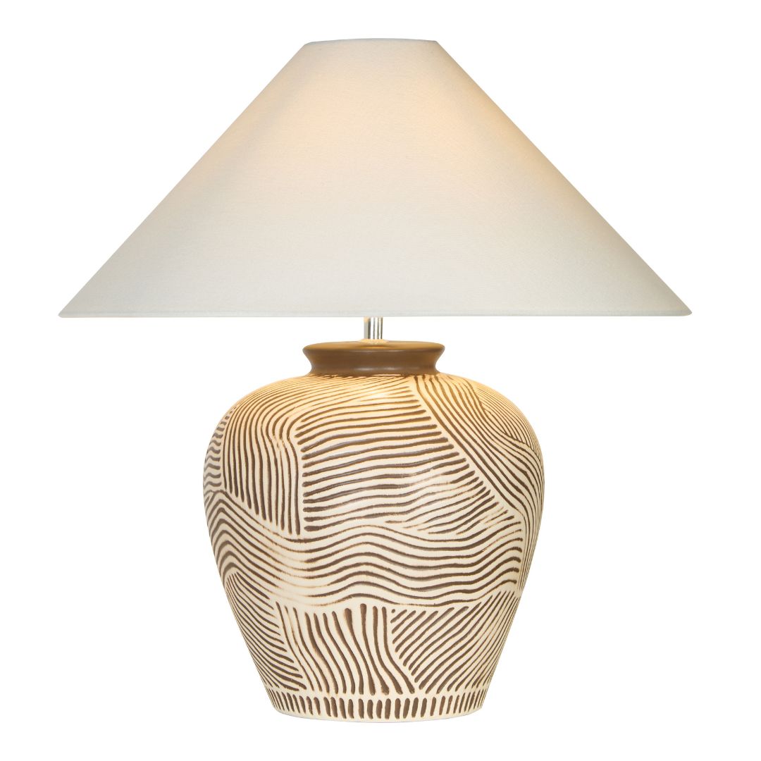 Tangier Cream & Brown Ceramic Table Lamp
