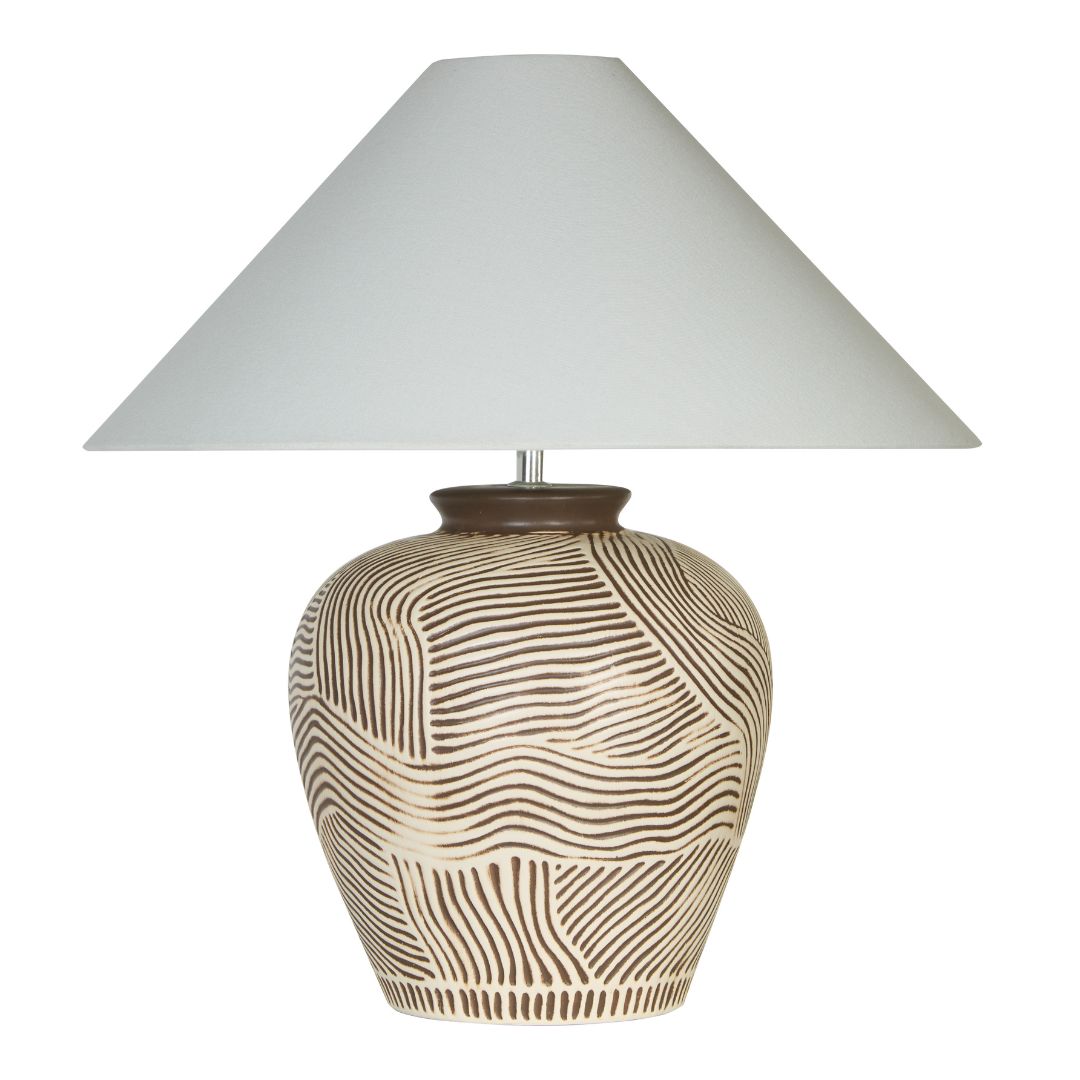 Tangier Cream & Brown Ceramic Table Lamp