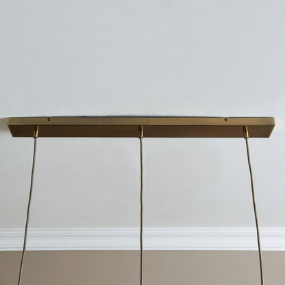 Brunswick 3 Light Antique Brass & Glass Ceiling Pendant Bar