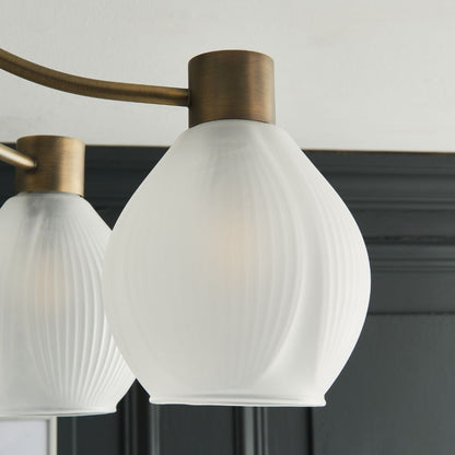 Hamilton 5 Light Antique Brass Semi Flush Ceiling Light