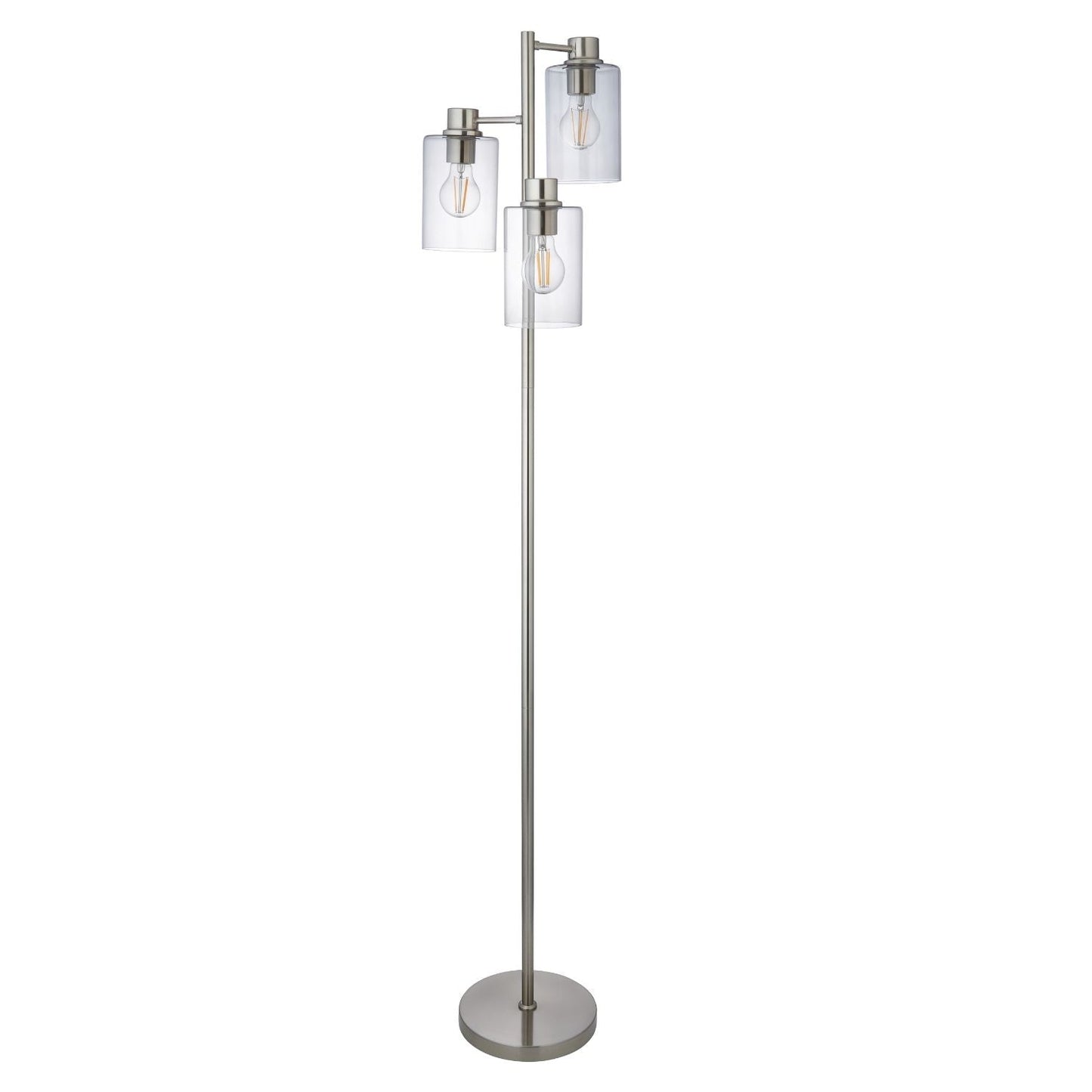 Kingsholm 3 Light Satin Nickel Floor Lamp