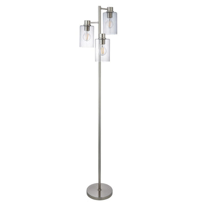 Kingsholm 3 Light Satin Nickel Floor Lamp