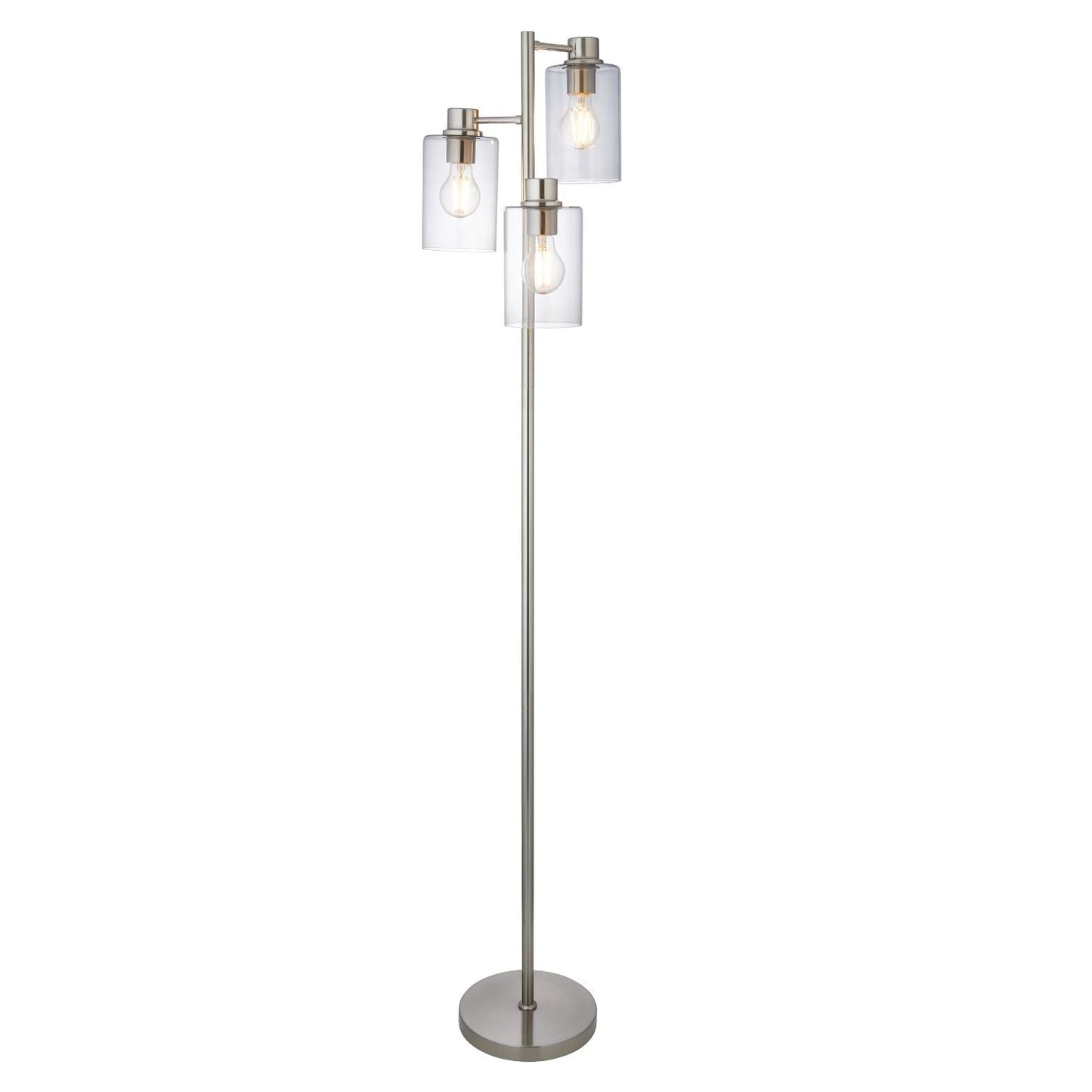 Kingsholm 3 Light Satin Nickel Floor Lamp