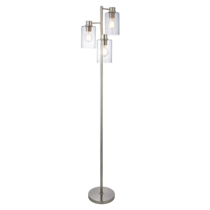 Kingsholm 3 Light Satin Nickel Floor Lamp