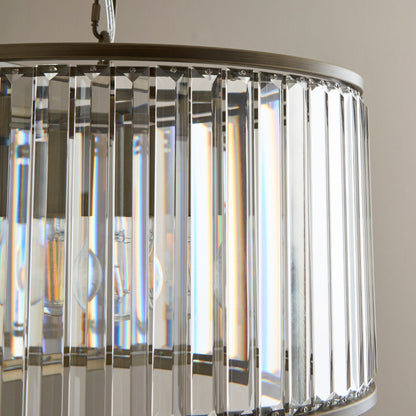 Resto Crystal & Antique Brass Pendant Ceiling Light