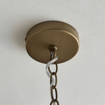 Resto Crystal & Antique Brass Pendant Ceiling Light