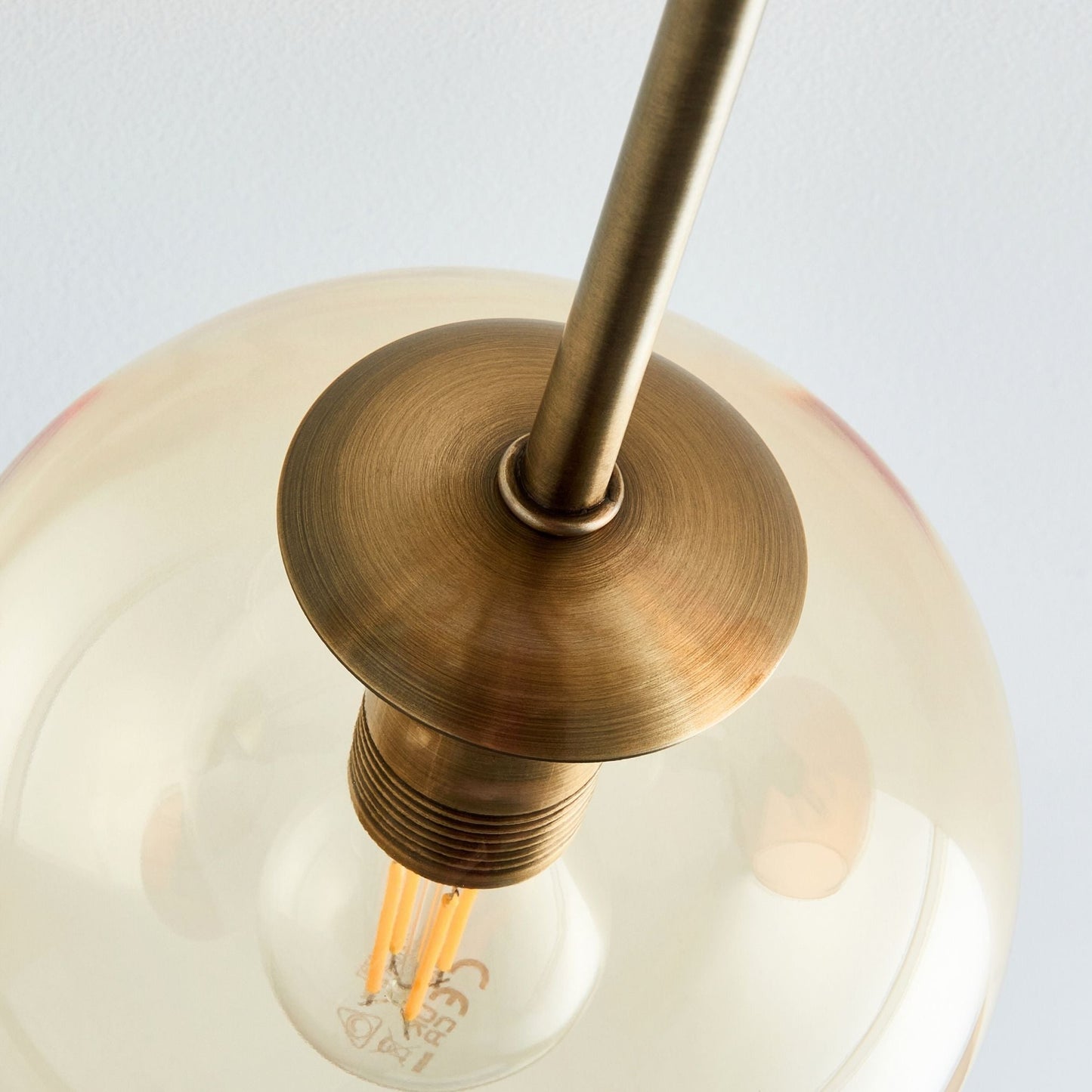 Branco 3 Light Antique Brass Semi Flush Ceiling Light