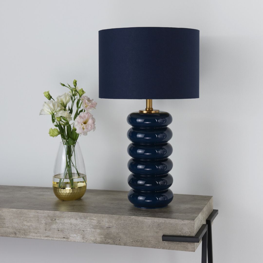 Portia Blue Glass Table Lamp