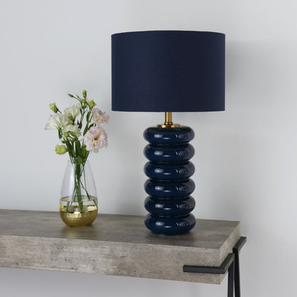 Portia Blue Glass Table Lamp