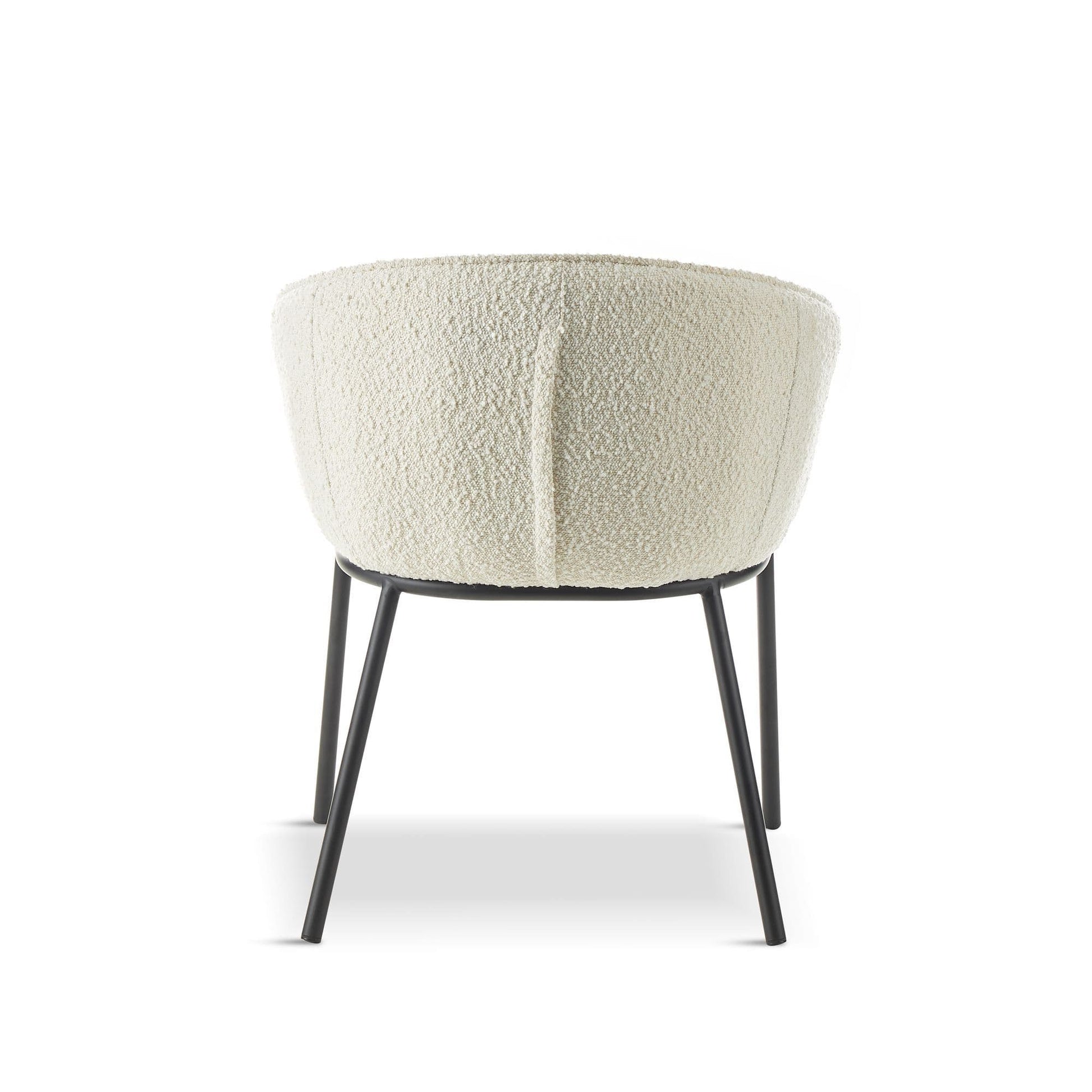 DUKE Boucle White Dining Chair   BlissVeranda