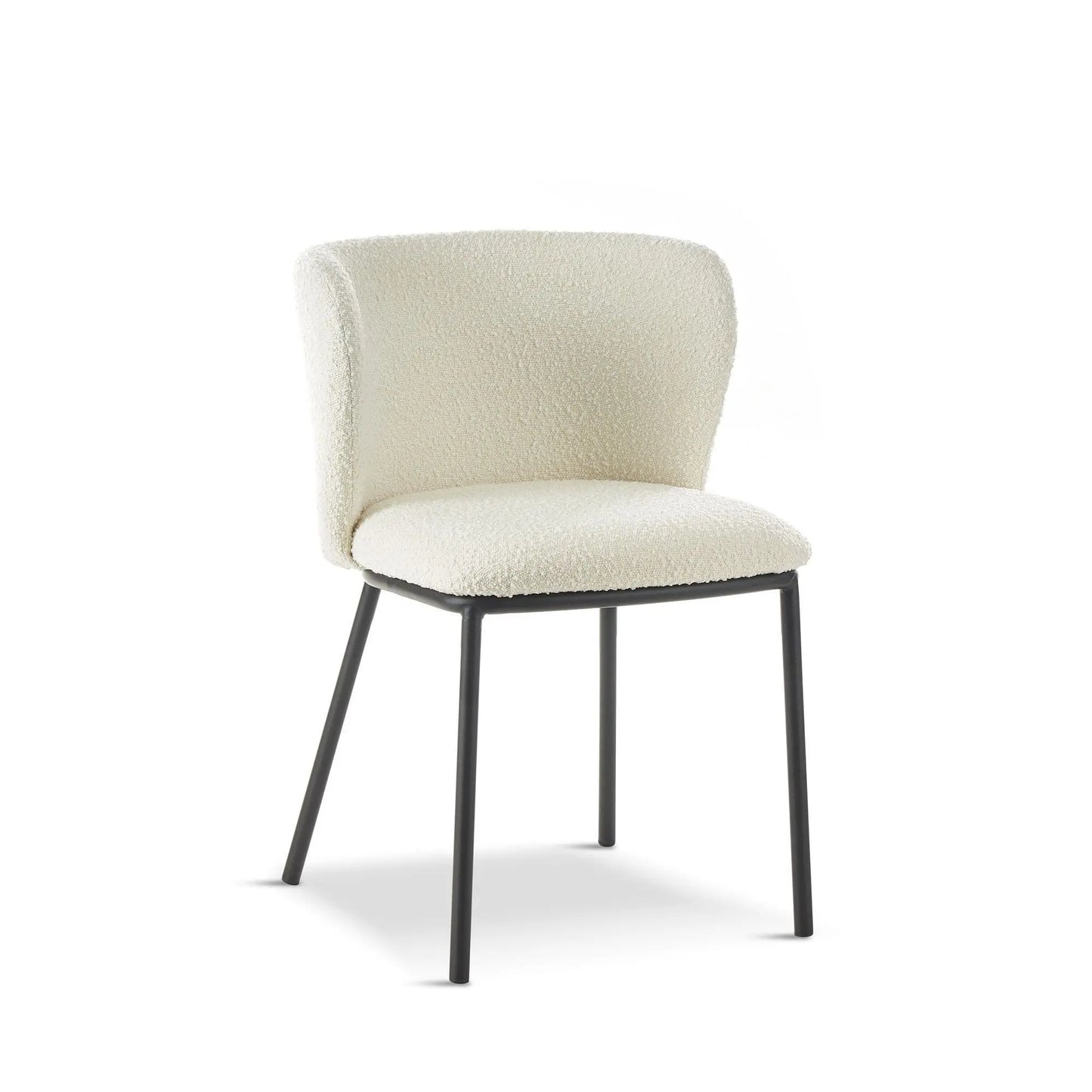 Beige chair with black legs on a white background