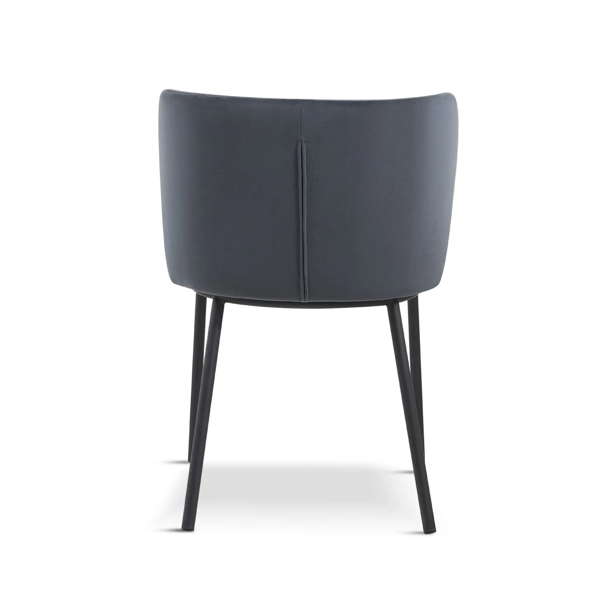 Gray chair with black legs on a white background