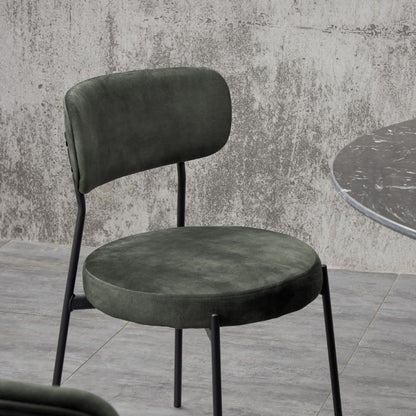 Glenn Velvet Dining Chairs (Set of 2) - Dark Green   BlissVeranda