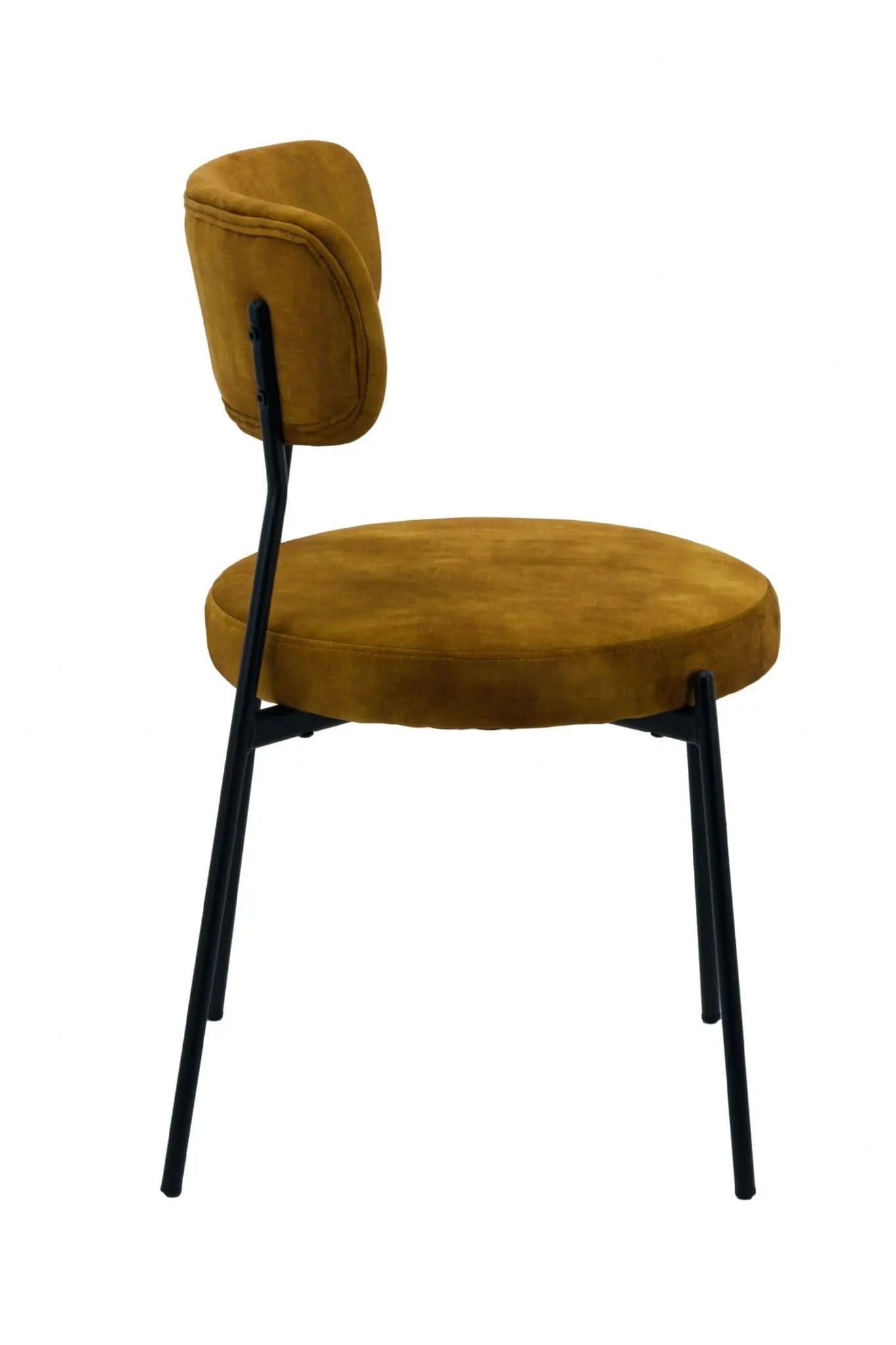 Brown chair with black legs on a white background