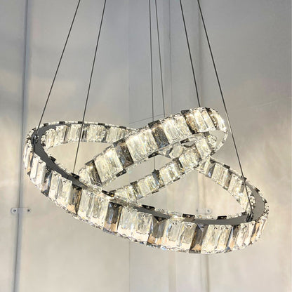 Ausilia 2-Ring Pendant Smoked Glass Ceiling Light