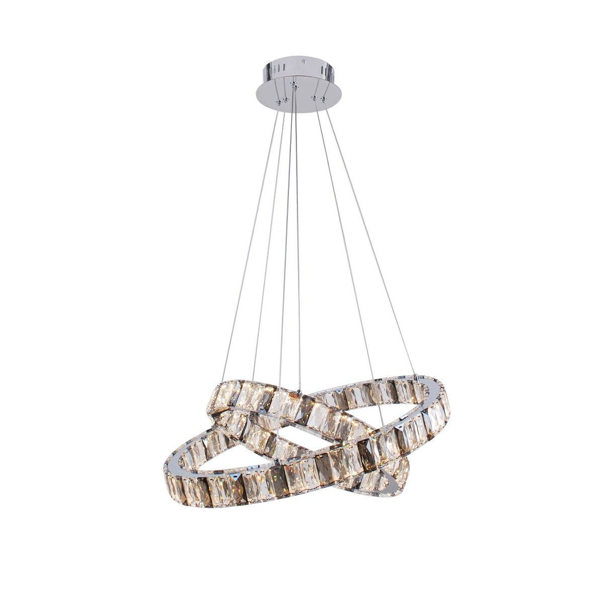 Ausilia 2-Ring Pendant Smoked Glass Ceiling Light