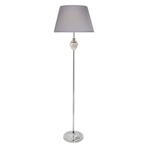 Giona Polished Chrome & Grey Floor Lamp